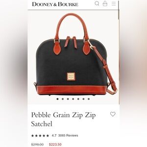 DOONEY & BOURKE Pebble Grain Zip Zip Satchel